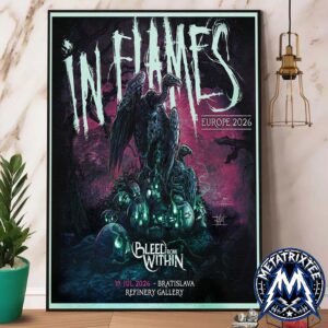 On July 19 European Summer Tour 2026 In Flames Live Concert At The Refinery Gallery In Bratislava Slovakia Poster Canvas