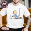 Erling Haaland x Snoopy Cover Norway Team Walking with Haaland Snoopy and Woodstock Unisex T-Shirt