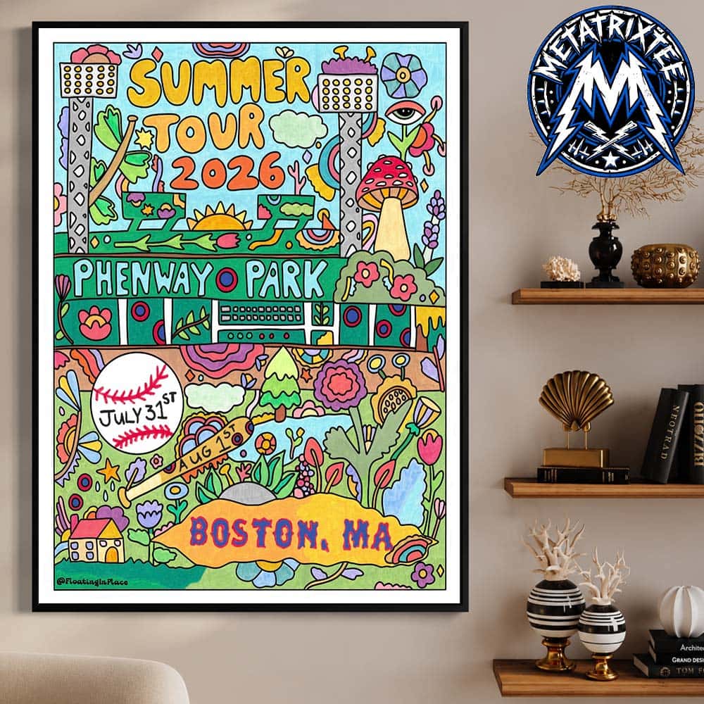 Phish Official Poster For Summer Tour 2026 At Fenway Park In Boston Massachusetts On July 31 2026 Gallery-Style Poster Canvas Phish Official Poster For Summer Tour 2026 At Fenway Park In Boston Massachusetts On July 31 2026 Gallery-Style Poster Canvas
