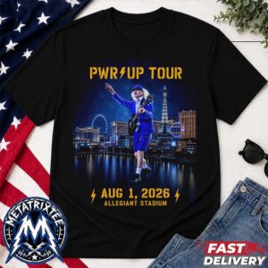 Power Up Tour 2026 ACDC Official Poster At Allegiant Stadium In Las Vegas NV On August 1 2026 Short T-Shirt
