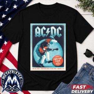 Power Up Tour 2026 ACDC Poster Show At Empower Field At Mile High in Denver Colorado On July 28 Short Black T-Shirt