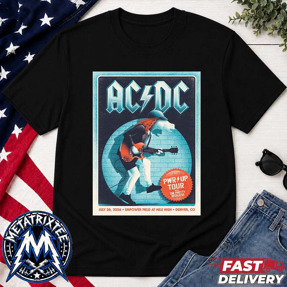 Power Up Tour 2026 ACDC Poster Show At Empower Field At Mile High in Denver Colorado On July 28 Short Black T-Shirt Power Up Tour 2026 ACDC Poster Show At Empower Field At Mile High in Denver Colorado On July 28 Short Black T-Shirt