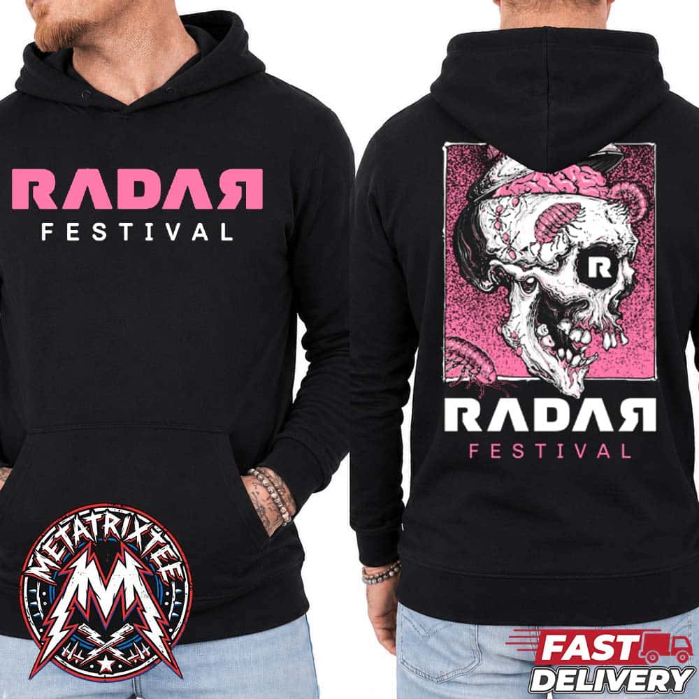 RADAR Festival 2026 At O2 Victoria Warehouse In Manchester UK On July 31 To August 2 2026 RDR26 Rotting Skull Hoodie T-Shirt RADAR Festival 2026 At O2 Victoria Warehouse In Manchester UK On July 31 To August 2 2026 RDR26 Rotting Skull Hoodie T-Shirt