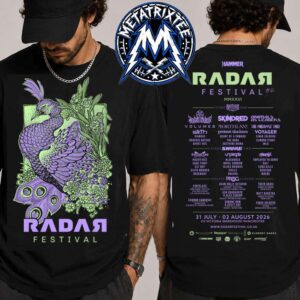 RADAR Festival 2026 RDR26 Peacock Tee For O2 Victoria Warehouse In Manchester UK On July 31 To August 2 2026 Short Black T-Shirt