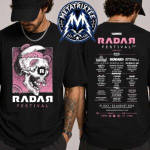RDR26 Rotting Skull Tee For RADAR Festival 2026 At O2 Victoria Warehouse In Manchester UK On July 31 To August 2 2026 Two Sided Black T-Shirt