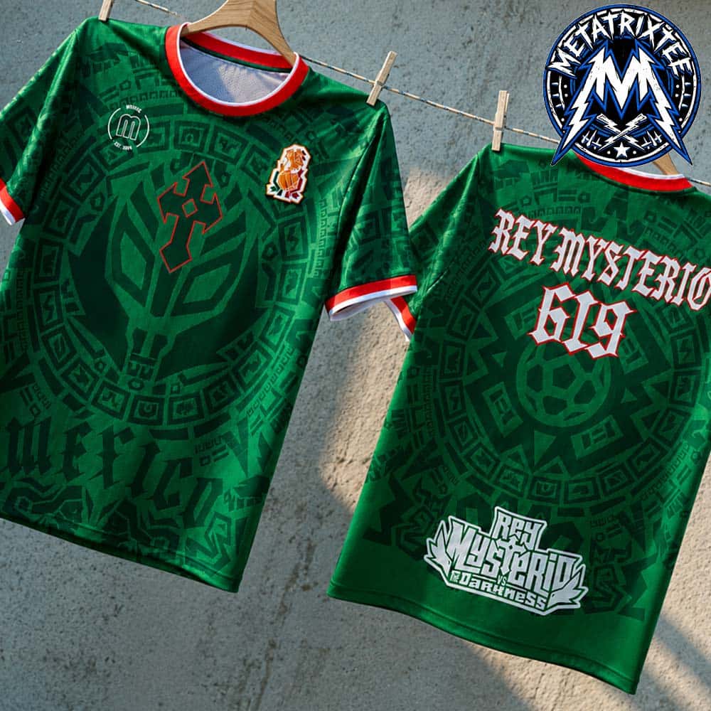 Rey Mysterio x MUNDIAL Mexico Lucha Libre Legend The Master of the 619 Green Football Jersey Rey Mysterio x MUNDIAL Mexico Lucha Libre Legend The Master of the 619 Green Football Jersey