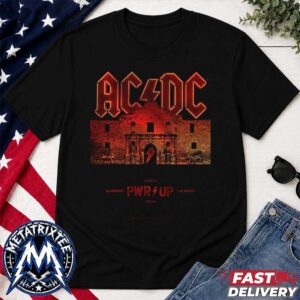 San Antonio POWER UP Tour 2026 Poster Concert ACDC At The Alamodome In Texas On July 24 2026 Black T-Shirt