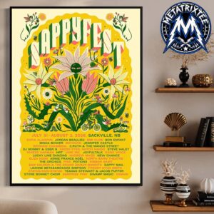 Sappyfest Festival 2026 Full-Line Up Poster At Bridge Street Sackville New Brunswick July 31 Gallery-Style Poster Canvas