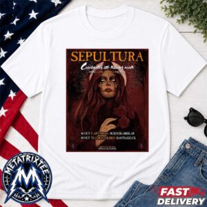 Sepultura October Celebrating Life Through Death 2026 Final Latin American Tour Poster For Buenos Aires AR And Santiago CL White Short T-Shirt