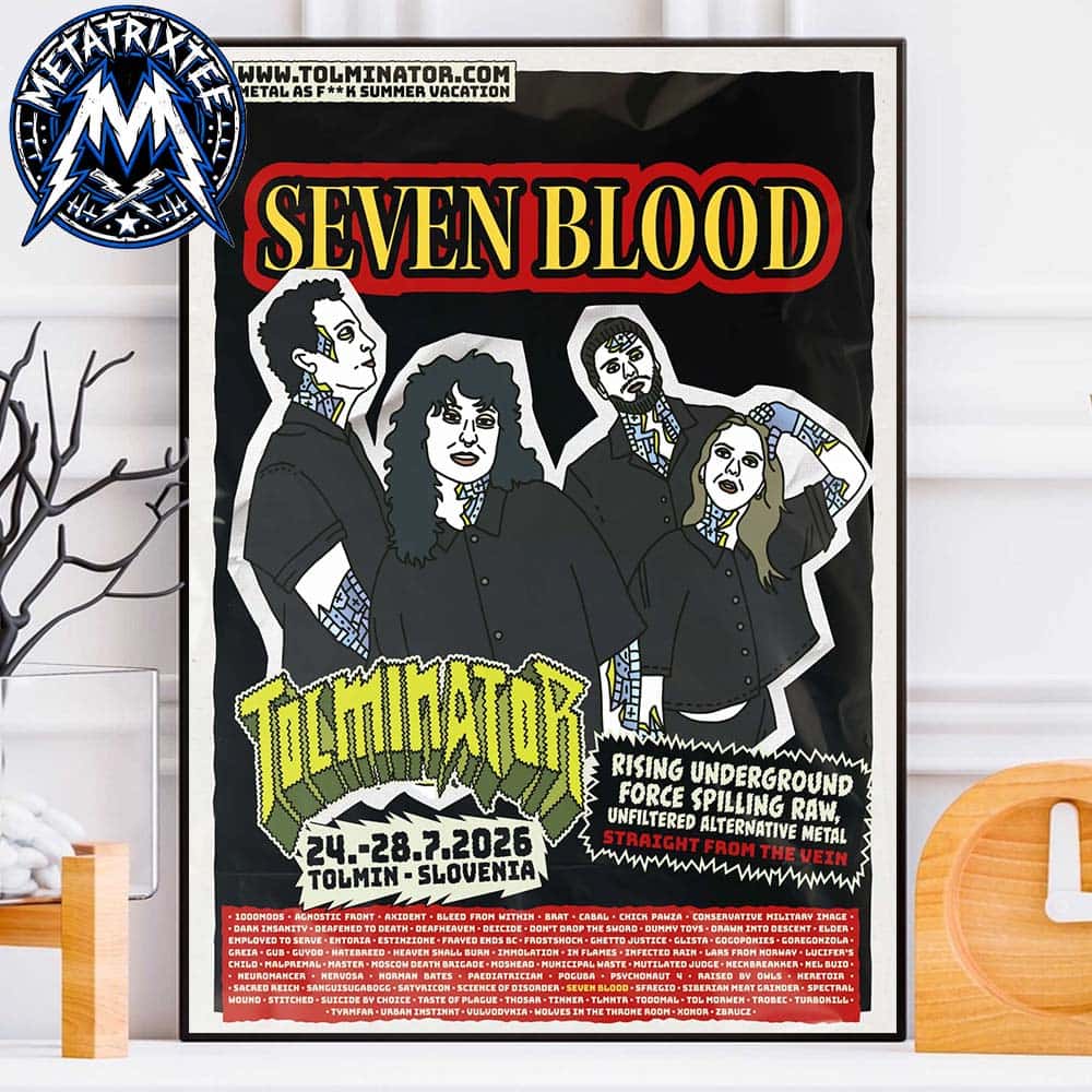 Seven Blood At The Tolminator Festival Poster Show In Tolmin Slovenia Running from July 24 to July 28 2026 Professional Poster Canvas Seven Blood At The Tolminator Festival Poster Show In Tolmin Slovenia Running from July 24 to July 28 2026 Professional Poster Canvas