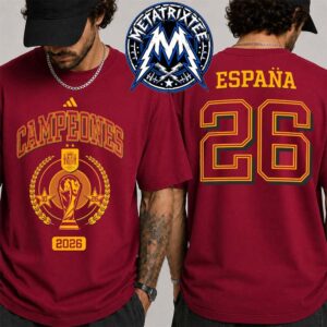 Spain Football X Adidas Champions 2026 FIFA World Cup 2026 Campeones Two Sided Print T-Shirt