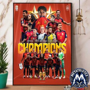 Spain National Football Team Campeones Crowned 2026 FIFA World Cup Champions Gallery-Style Poster Canvas