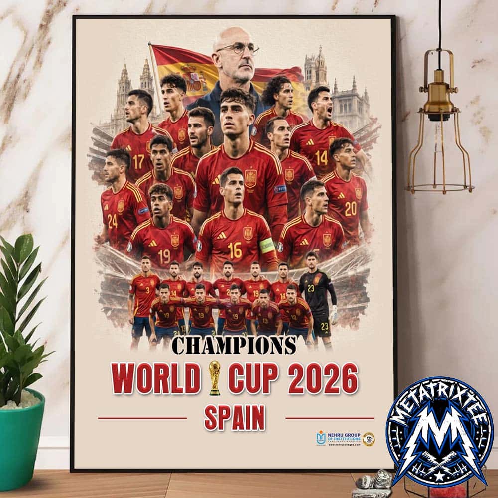 Spain National Football Team Defeat Argentina To Become 2026 FIFA World Cup Champions Campeones High-Quality Poster Canvas Spain National Football Team Defeat Argentina To Become 2026 FIFA World Cup Champions Campeones High-Quality Poster Canvas