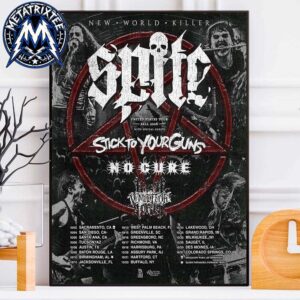 Spite THE NEW WORLD KILLER Fall US October Tour 2026 Poster Cities List Start Sacramento CA To Colorado Springs CO Durable Poster Canvas
