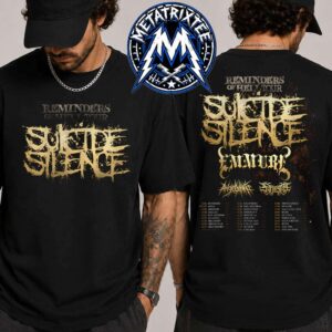 Suicide Silence Reminders Of Hell Tour 2026 Kicks Off On November 6 In Riverside CA To December 13 In Los Angeles CA Two Sided Print T-Shirt