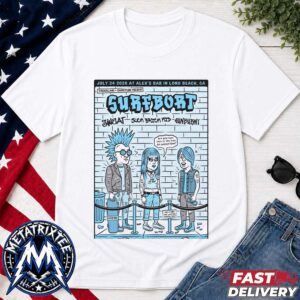 Surfbort Official Poster Concert At Alex’s Bar In Long Beach In California On July 24 2026 White Short T-Shirt
