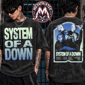 System Of A Down European 2026 Merch Tee Mountain Peaks SOAD Cities List June To July Washed T-Shirt