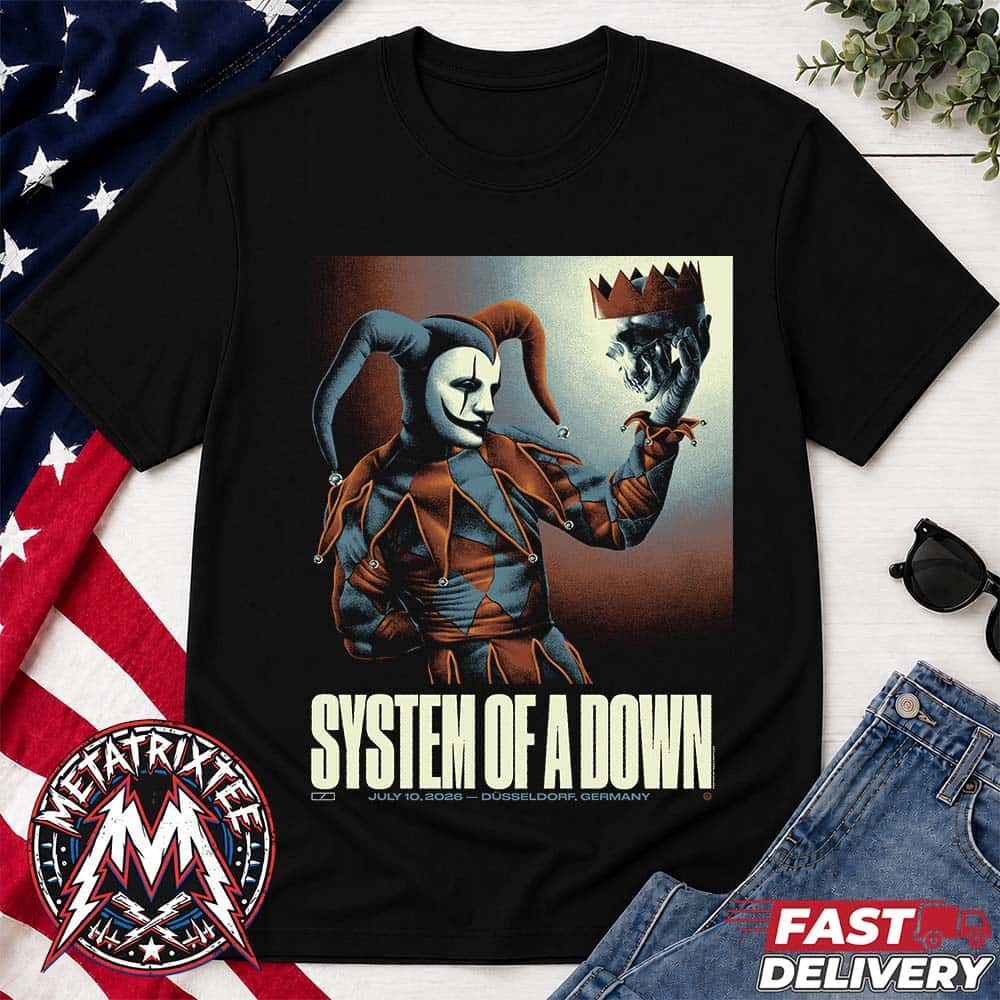 System Of A Down Poster Concert At Open Air Park Dusseldorf Germany July 10th 2026 Black T-Shirt System Of A Down Poster Concert At Open Air Park Dusseldorf Germany July 10th 2026 Black T-Shirt