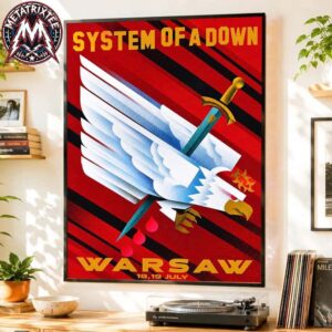 System Of A Down Two Night Poster For PGE Narodowy In Warsaw Poland On July 18 And July 19 2026 Poster Canvas