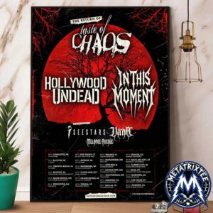 Taste of Chaos The Return Of Tour 2026 Official Poster Begins On September 22 In Charlotte NC Wraps October 26 In Anaheim CA Premium Poster Canvas