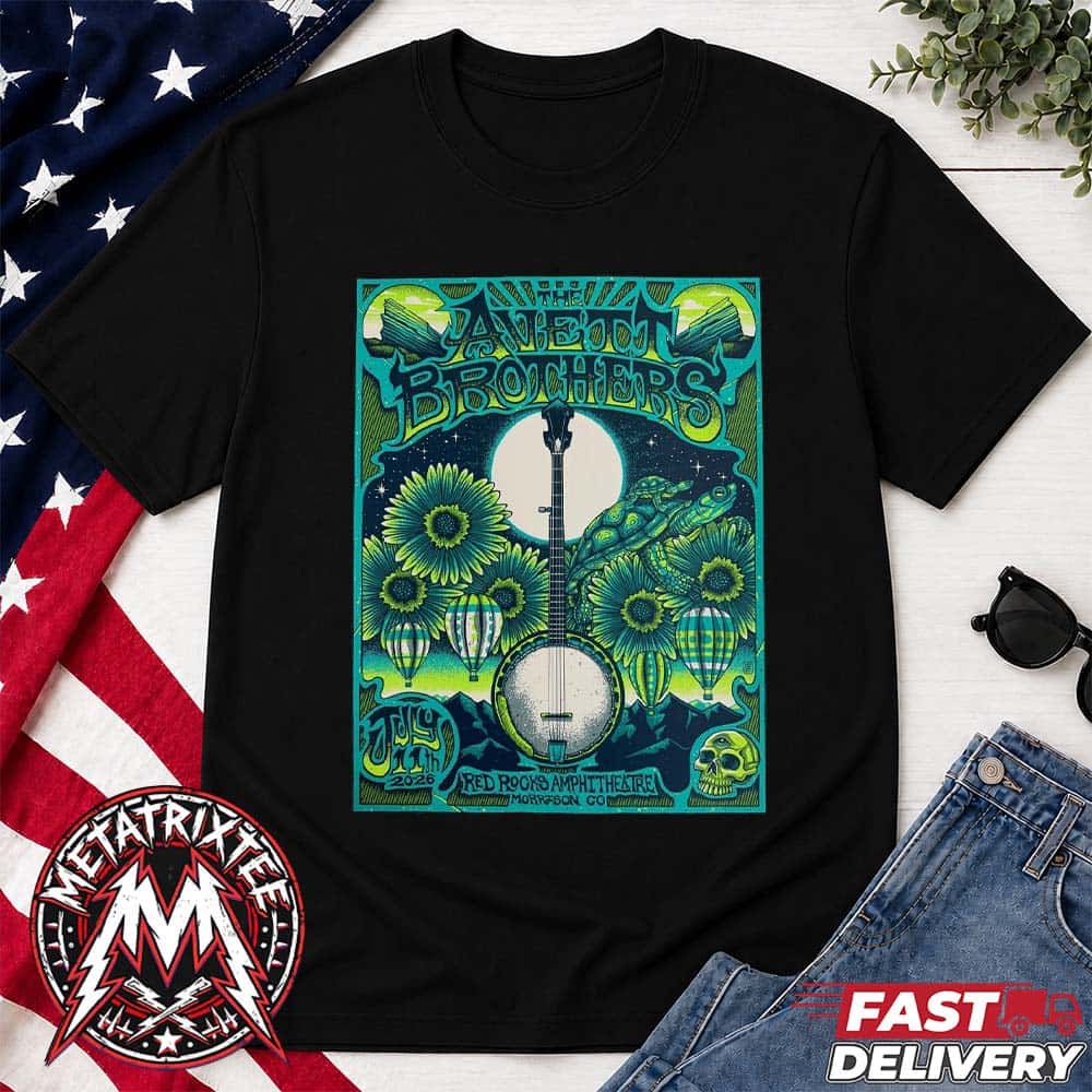 The Avett Brothers Night 2 Poster In Morrison Colorado On July 11 2026 At Red Rocks Amphitheatre Concert Black Short T-Shirt The Avett Brothers Night 2 Poster In Morrison Colorado On July 11 2026 At Red Rocks Amphitheatre Concert Black Short T-Shirt