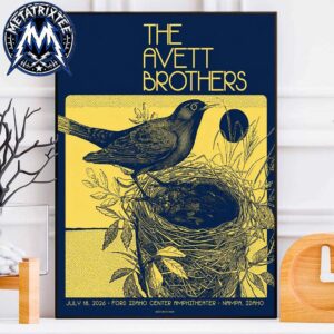 The Avett Brothers Summer Tour Poster 2026 At The Ford Idaho Center Amphitheater In Nampa Idaho On July 18 2026 Gallery-Style Poster Canvas
