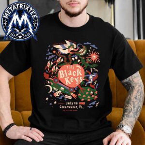 The Black Keys Poster For Peaches N Kream World Tour At The BayCare Sound In Clearwater Florida 26 On July 28 2026 T-Shirt