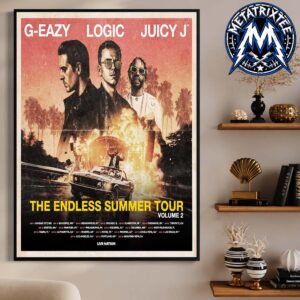 The Endless Summer Tour Part II 2026 Logic And G-Eazy Cities List Start On Sep 15 In Riverside To On Oct 28 In Mountain View Gallery-Style Poster Canvas