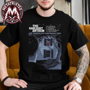 The Gaslight Anthem The 59 Sound 10th Anniversary Tour 2026 Poster Cities List For July 20 And 21 To July 28 And 29 Black Short T-Shirt