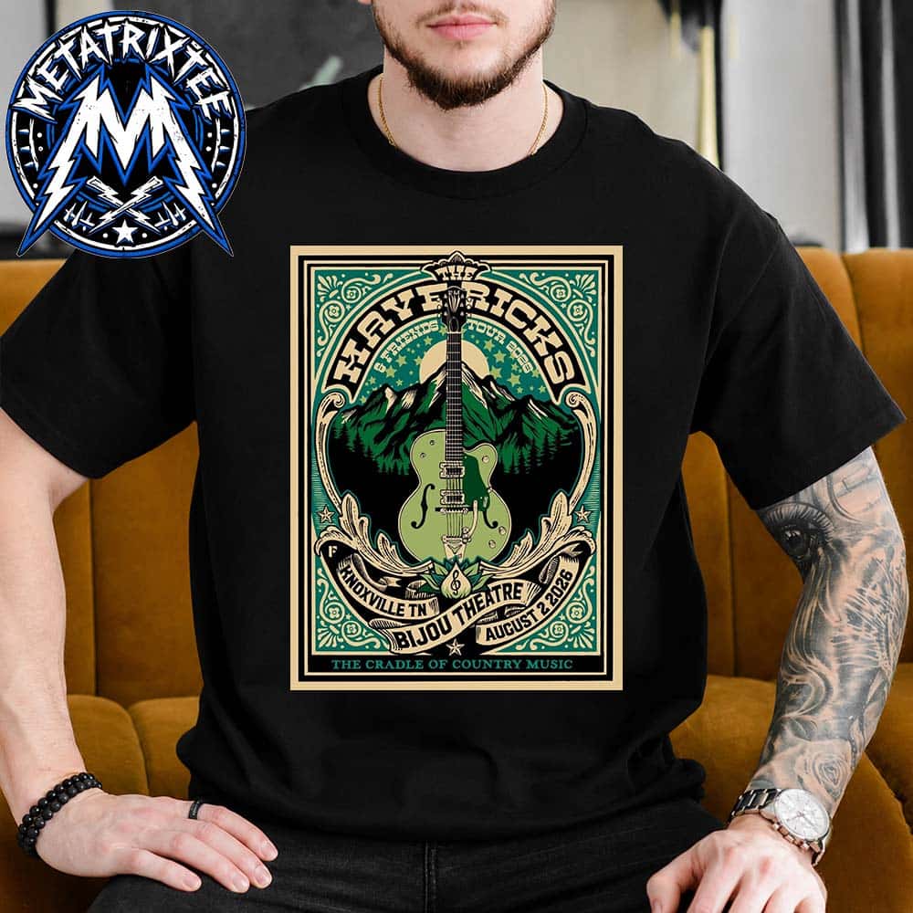 The Mavericks And Friends Knoxville 2026 Poster Concert At Bijou Theatre In Tennessee On August 2 Black T-Shirt The Mavericks And Friends Knoxville 2026 Poster Concert At Bijou Theatre In Tennessee On August 2 Black T-Shirt