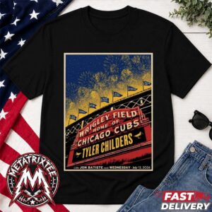 Tyler Childers Main Show Poster For Snipe Hunt Tour 2026 at Wrigley Field Chicago On July 12 2026 Black T-Shirt
