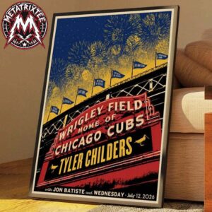 Tyler Childers Main Show Poster For Snipe Hunt Tour 2026 at Wrigley Field Chicago On July 12 2026 Durable Poster Canvas