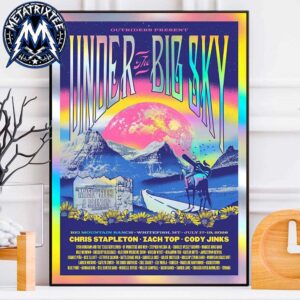 Under The Big Sky 2026 Holographic Event Poster At The Big Mountain Ranch In Whitefish Montana On July 17-19 2026 Premium Poster Canvas