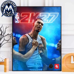 Victor Wembanyama Team San Antonio Spurs NBA 2K27 Standard Edition Cover Athlete High-Quality Poster Canvas