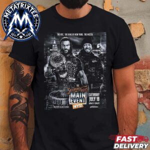 WWE At Madison Square Garden Roman Reigns And Jalen Bruson In NYC Saturday Night Main Event On July 18 2026 Short Black T-Shirt