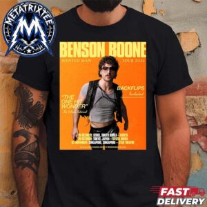 Wanted Man Tour Asia 2026 In October and November Cities List Poster Benson Boone For October 26 To November 2 Black Short T-Shirt