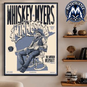 Whiskey Myers Poster Show For Missouri Southern Hospitality Tour 2026 Mystic Lake Amphitheater In Shakopee Minnesota On July 28 Professional Poster Canvas