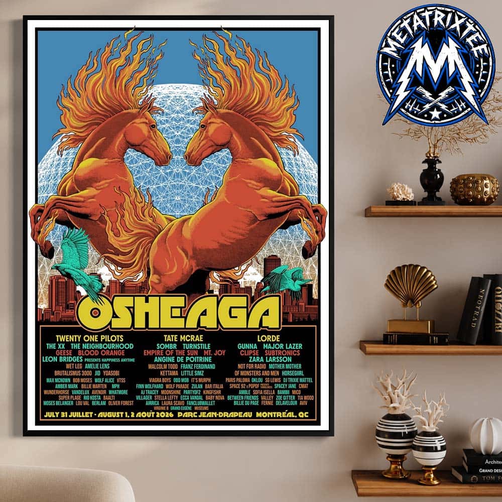 19th Annual Osheaga Music And Arts Festival Official Poster From July 31 to August 2 2026 At Parc Jean-Drapeau In Montreal Canada Gallery-Style Poster Canvas 19th Annual Osheaga Music And Arts Festival Official Poster From July 31 to August 2 2026 At Parc Jean-Drapeau In Montreal Canada Gallery-Style Poster Canvas