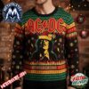 ACDC Artillery Graphic Dark Green Navy Blue Lightning Pine Trees Holiday Christmas Xmas Ugly Christmas Sweater ACDC Artillery Graphic Dark Green Navy Blue Lightning Pine Trees Holiday Christmas Xmas Ugly Christmas Sweater