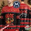 ACDC Band Logo Snowflakes Christmas Trees Green Knitted Ugly Christmas Sweater