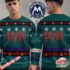 ACDC Band Iconic Bells And Logo Red Black Background Nordic Patterns Holiday Christmas Xmas Ugly Christmas Sweater