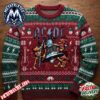 ACDC Hells Bells Graphic Black And Dark Red Knitted Sweater 2026 Knitted Ugly Christmas Sweater