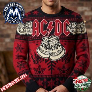 ACDC Hells Bells Holiday Apparel Scarlet Noir Winter Apparel Gift For Fan Knitted Ugly Christmas Sweater
