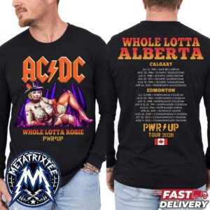 ACDC Power Up Tour Merch Tee Whole Lotta Rosie Edmonton Two Sided Print Longsleeve T-Shirt