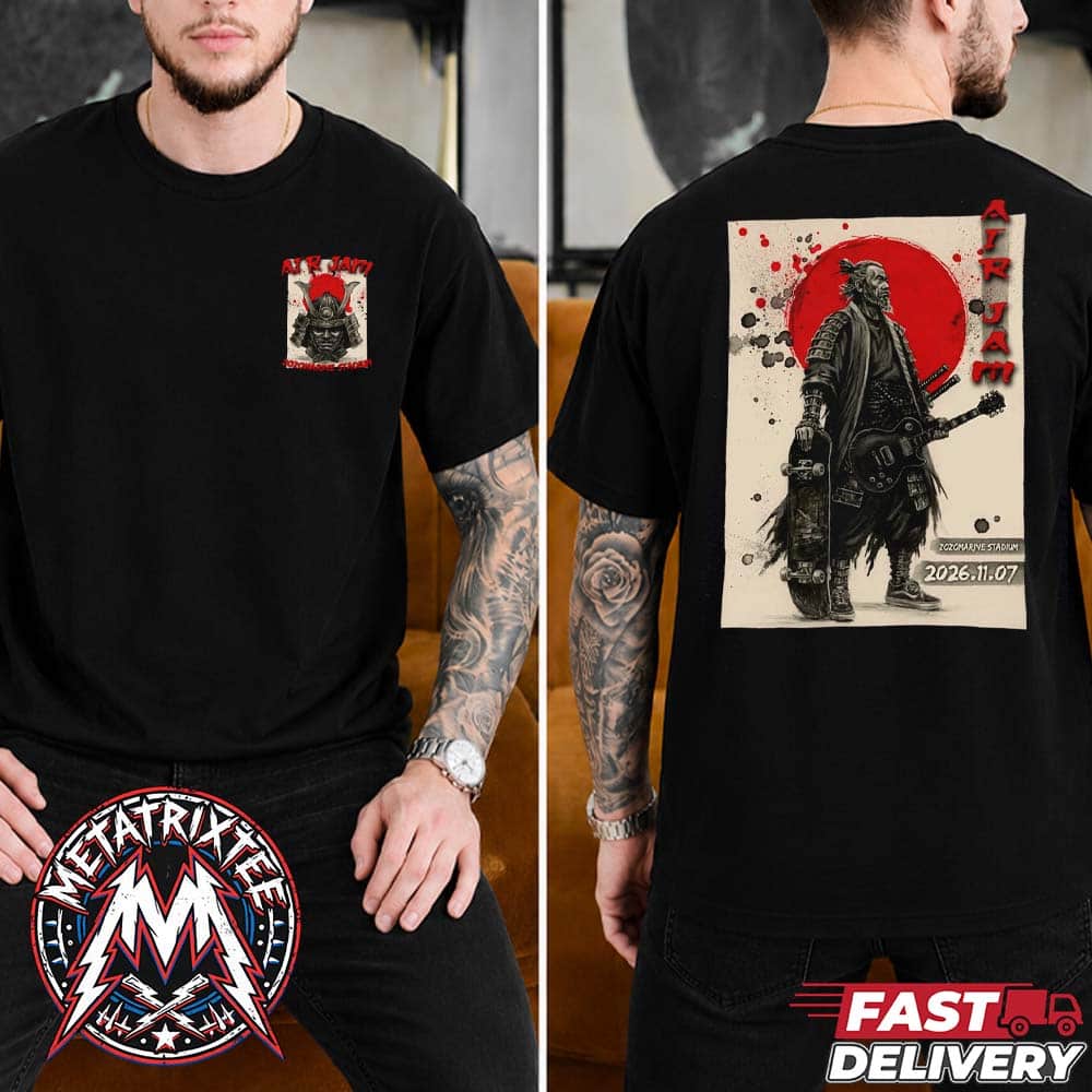 AJ Mark de Salvo Tee For Zozo Marine Stadium Air Jam Festival 2026 In Chiba JP On November 7 Two Sided Black T-Shirt AJ Mark de Salvo Tee For Zozo Marine Stadium Air Jam Festival 2026 In Chiba JP On November 7 Two Sided Black T-Shirt
