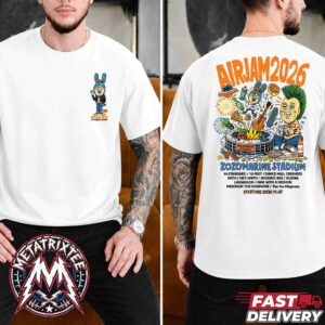 AJ TM paint 2026 Tee For November 7 Air Jam Festival 2026 At Zozo Marine Stadium In Chiba JP Two Sided Brown T-Shirt