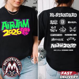 Air Jam 2026 Logo Tee For Hi-Standard Air Jam Festival 2026 On November 7 At Zozo Marine Stadium In Chiba JP Black T-Shirt Air Jam 2026 Logo Tee For Hi-Standard Air Jam Festival 2026 On November 7 At Zozo Marine Stadium In Chiba JP Black T-Shirt