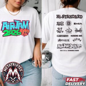 Air Jam 2026 Logo Tee For Hi-Standard Air Jam Festival 2026 On November 7 At Zozo Marine Stadium In Chiba JP Black T-Shirt