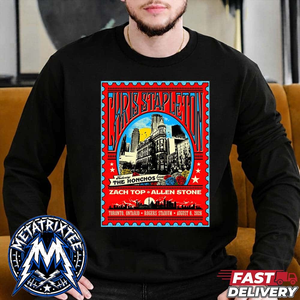 All-American Road Show On August 6 2026 Poster For Chris Stapleton At Rogers Stadium In Toronto Ontario Black Longsleeve T-Shirt All-American Road Show On August 6 2026 Poster For Chris Stapleton At Rogers Stadium In Toronto Ontario Black Longsleeve T-Shirt