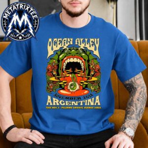 Argentina Ocean Alley Live Show Poster In Buenos Aires At Palermo Groove On November 3 2026 Blue Short T-Shirt